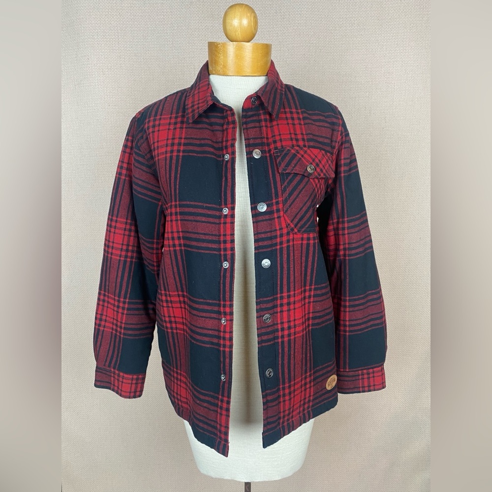 BassPro Shops Flannel & Faux Shearling Shacket Size XL